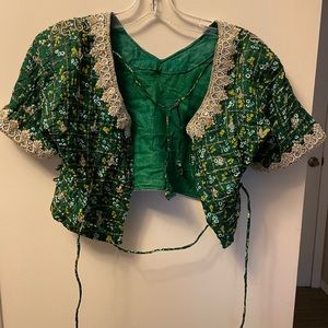 Cute green beaded Indian top
